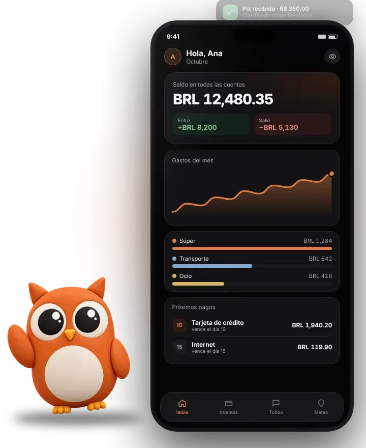 Tobbo Finanzas: app de control de gastos con Open Finance e IA